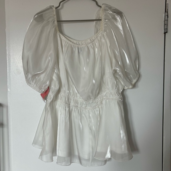 Arula White Sheen Top - Picture 2 of 3